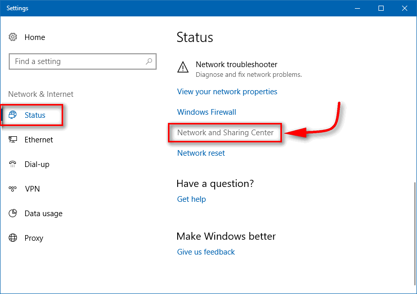 Windows 10'da Ag ve Paylasim Merkezi Nerede?